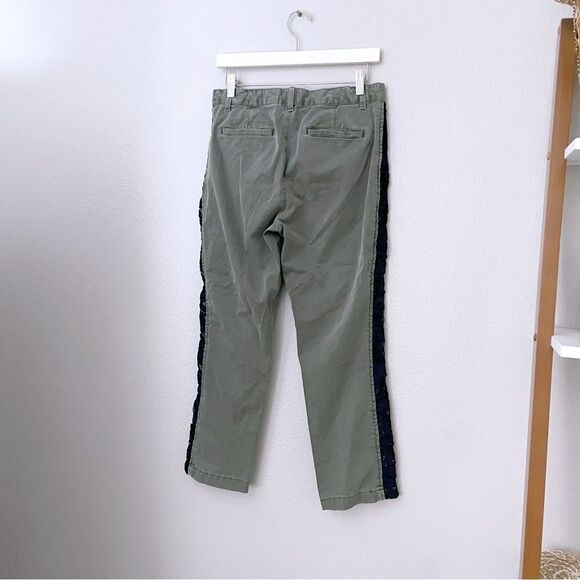 Olive Green Cropped Lace Side Pants - Picture 3 of 4